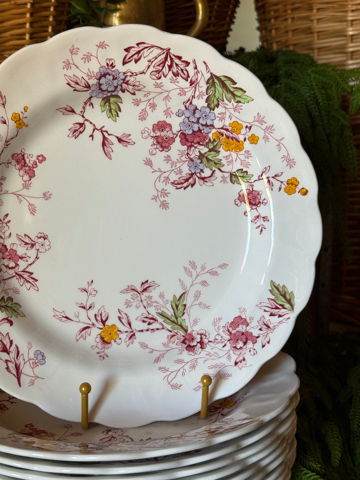Vintage Ridgway English Garden Ironstone Dinner Plate