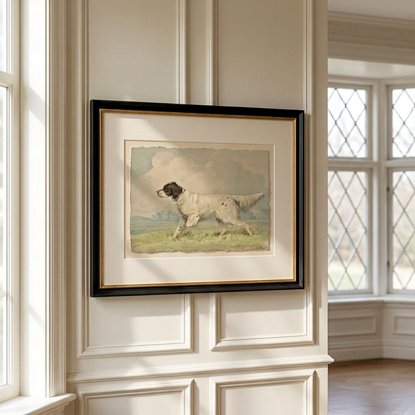 The Field Dog No. 01 - Archival Deckled Edge Framed Retriever Print
