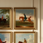 The Paddock No. 04 - 10x10" Framed English Racehorse Equestrian Portrait