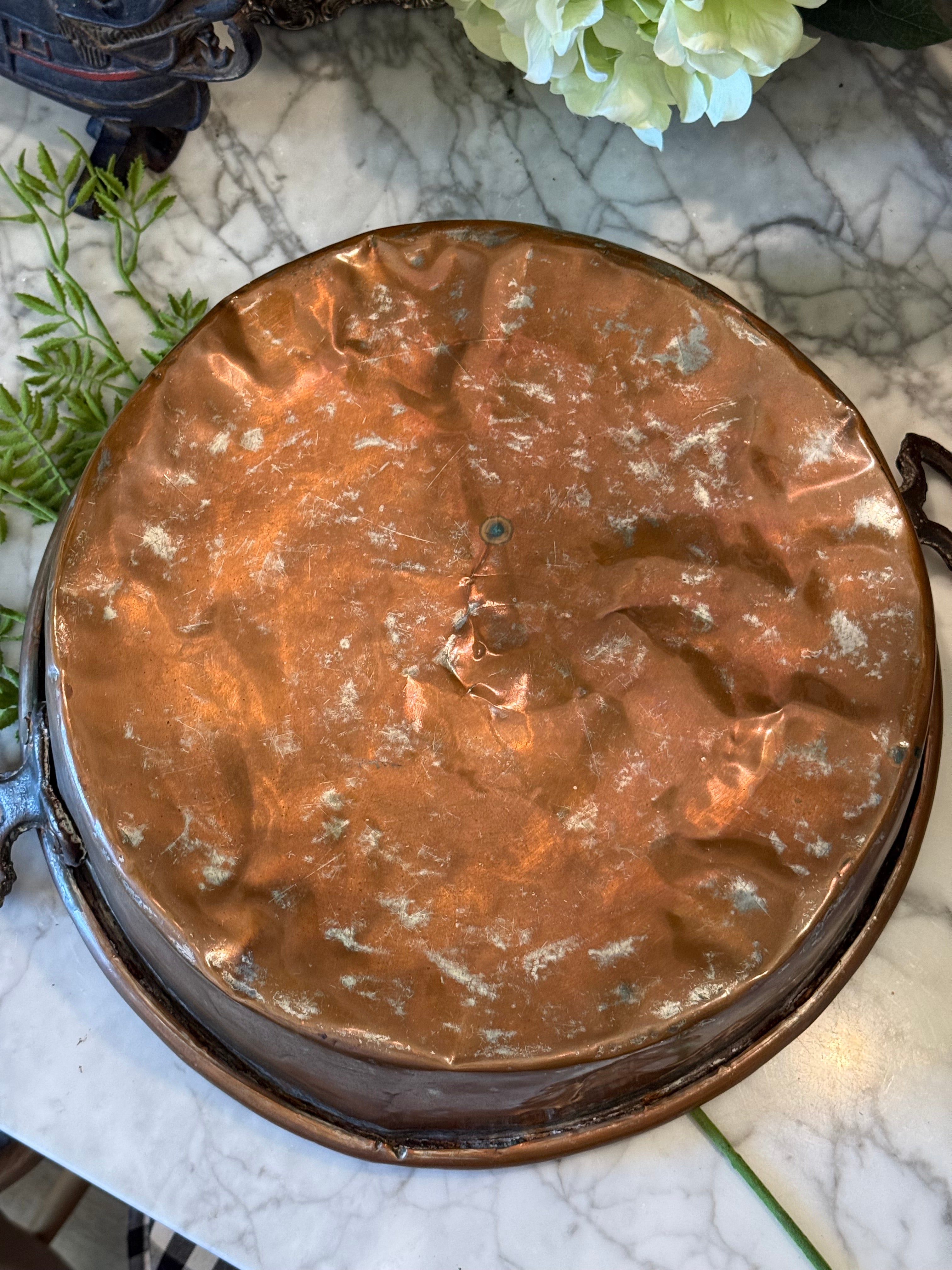 Antique European Copper Baking Pan - 14"