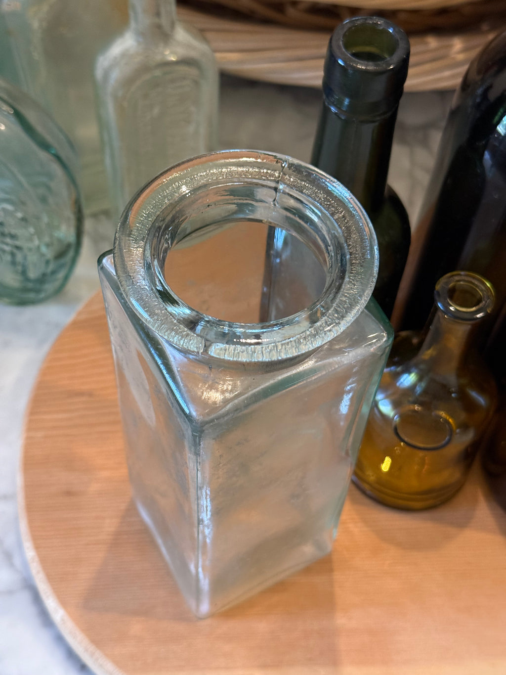 Tall Square Pillar Glass Vessel