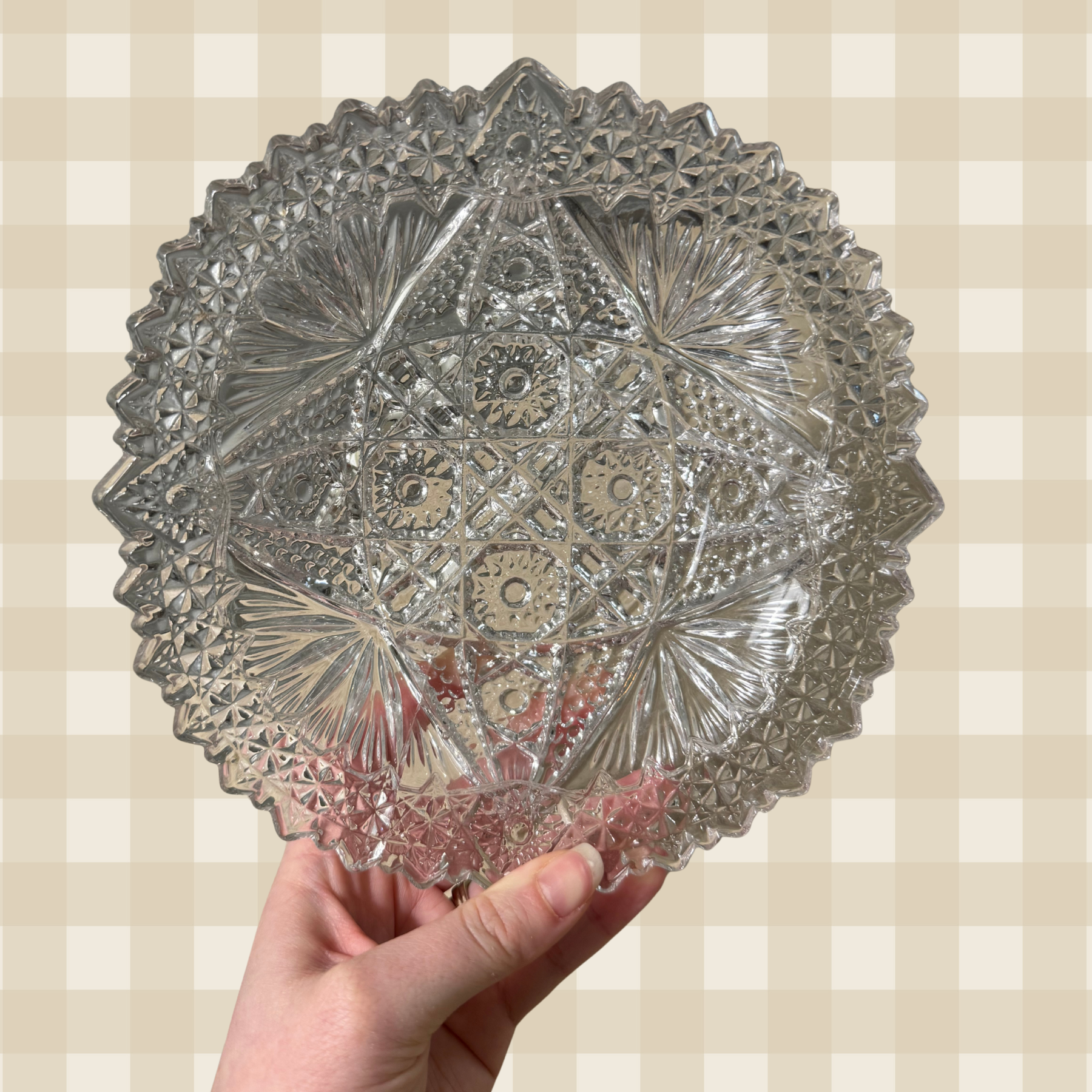 Vintage US Glass Co. Comet In The Stars Shallow Dish