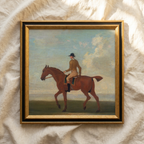The Paddock No. 05 - 10x10" Framed English Racehorse Equestrian Portrait