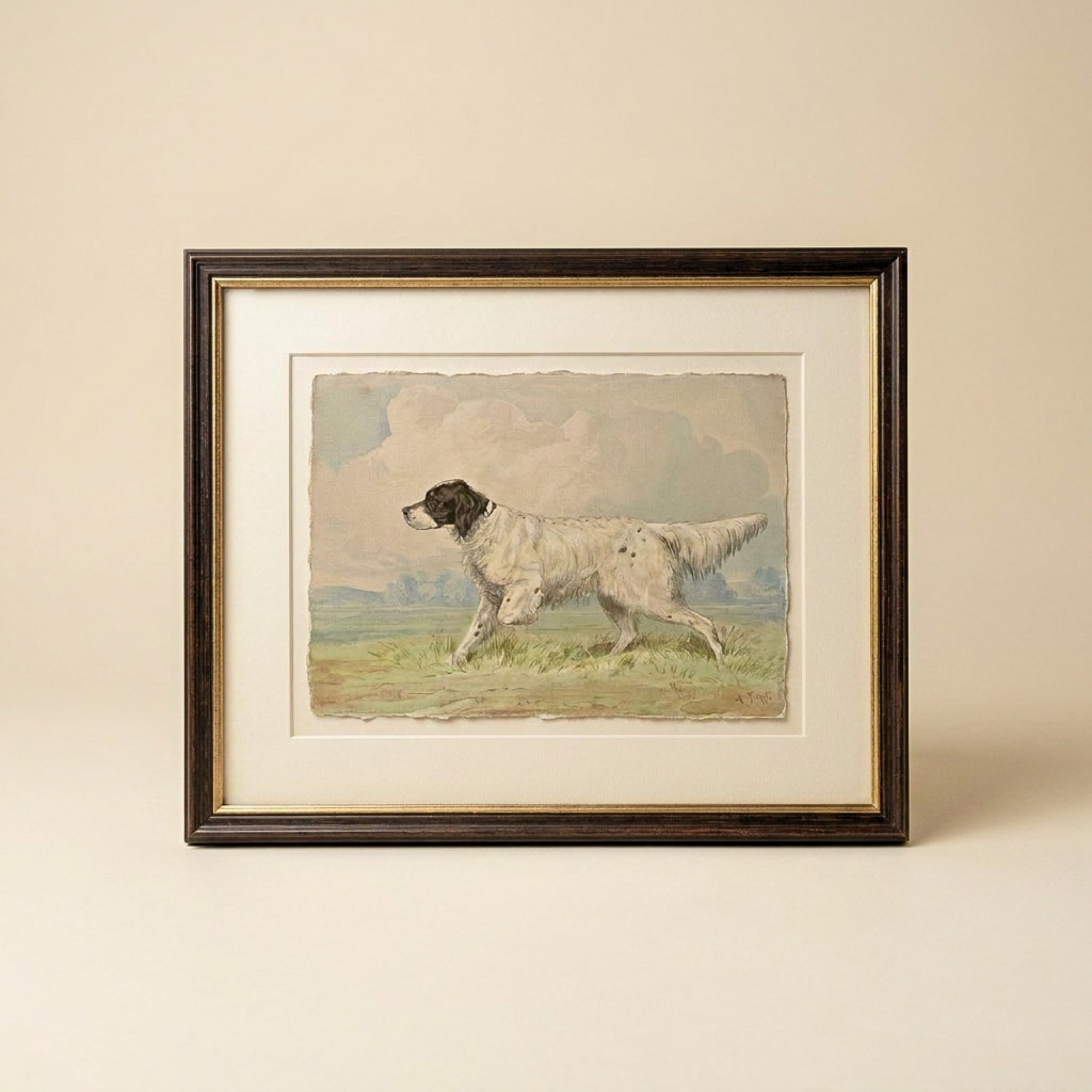 The Field Dog No. 01 - Archival Deckled Edge Framed Retriever Print