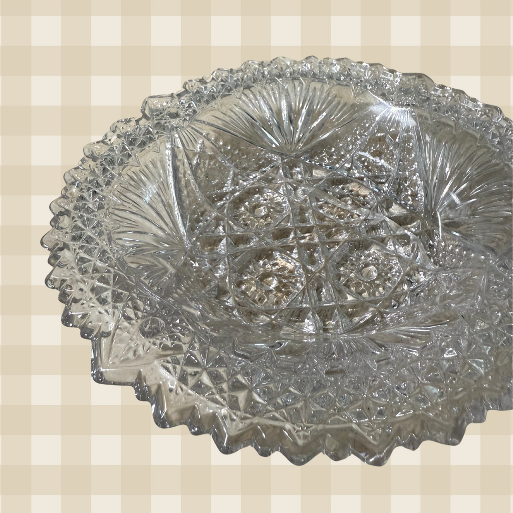 Vintage US Glass Co. Comet In The Stars Shallow Dish