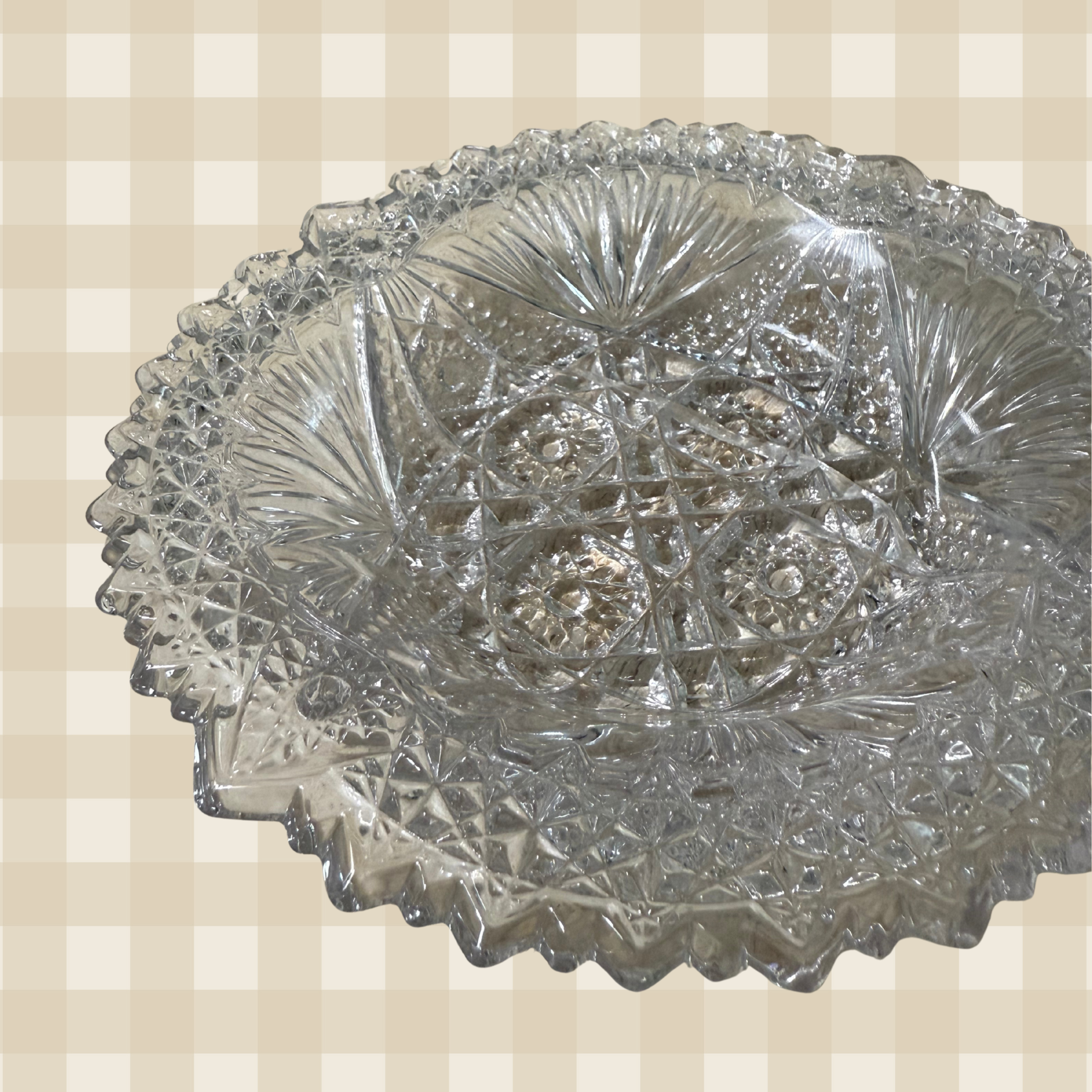 Vintage US Glass Co. Comet In The Stars Shallow Dish