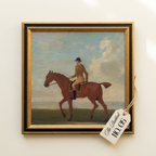 The Paddock No. 05 - 10x10" Framed English Racehorse Equestrian Portrait