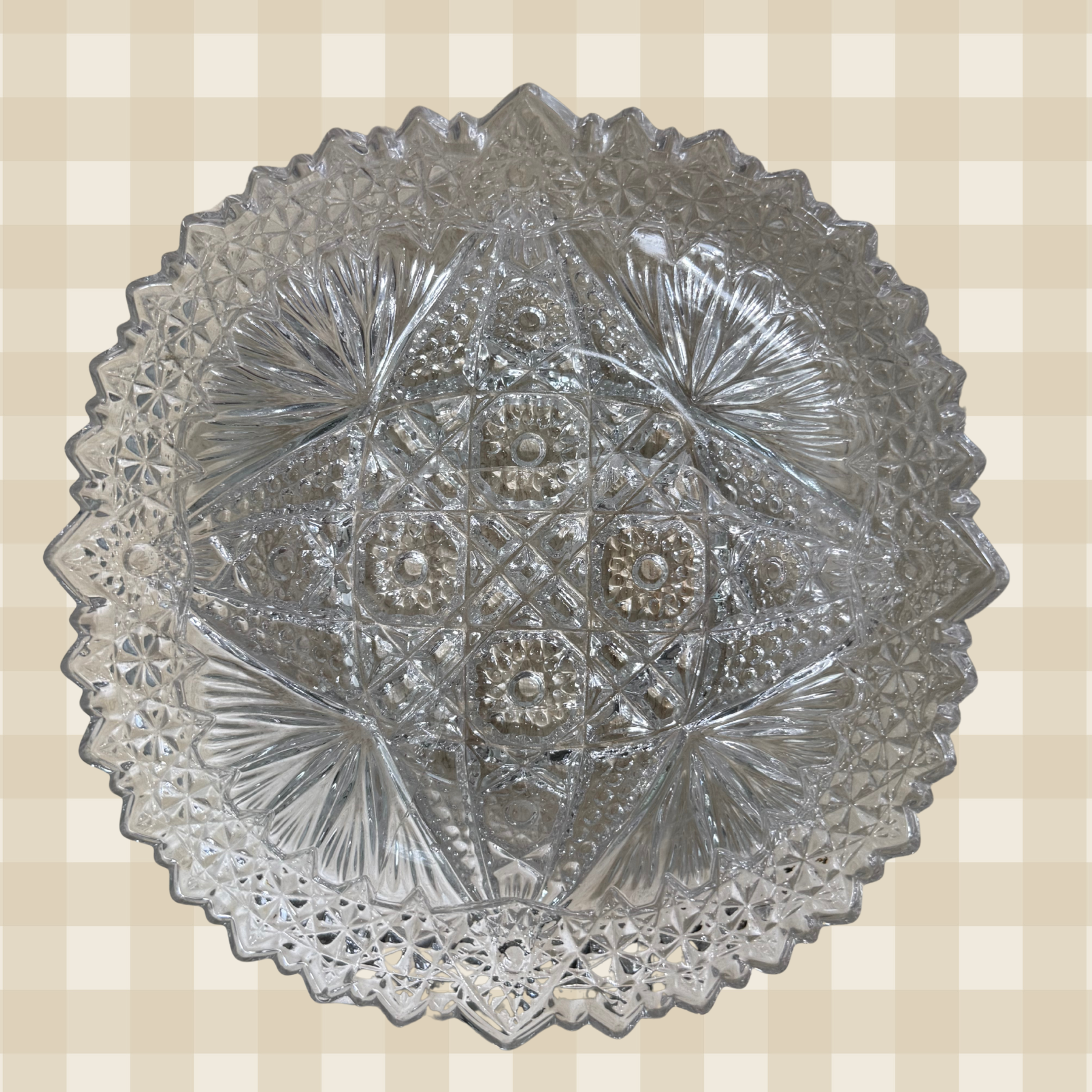 Vintage US Glass Co. Comet In The Stars Shallow Dish