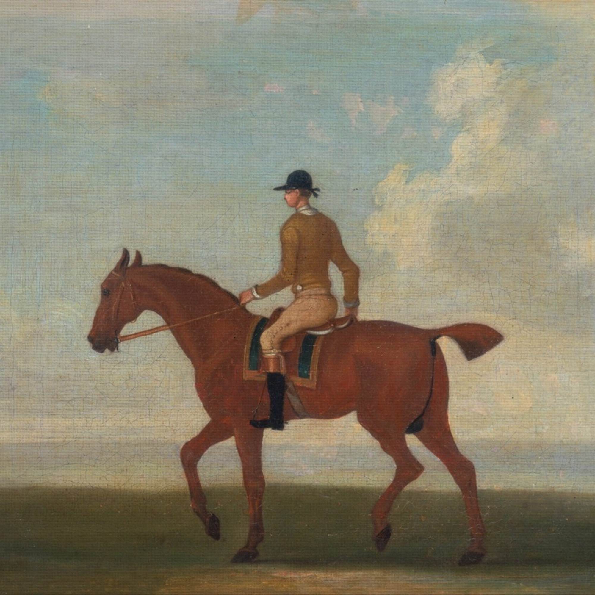 The Paddock No. 05 - 10x10" Framed English Racehorse Equestrian Portrait