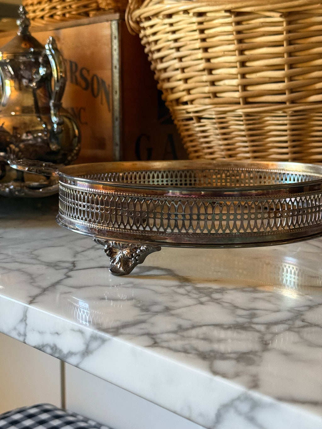 Vintage Silver Footed Tureen Stand