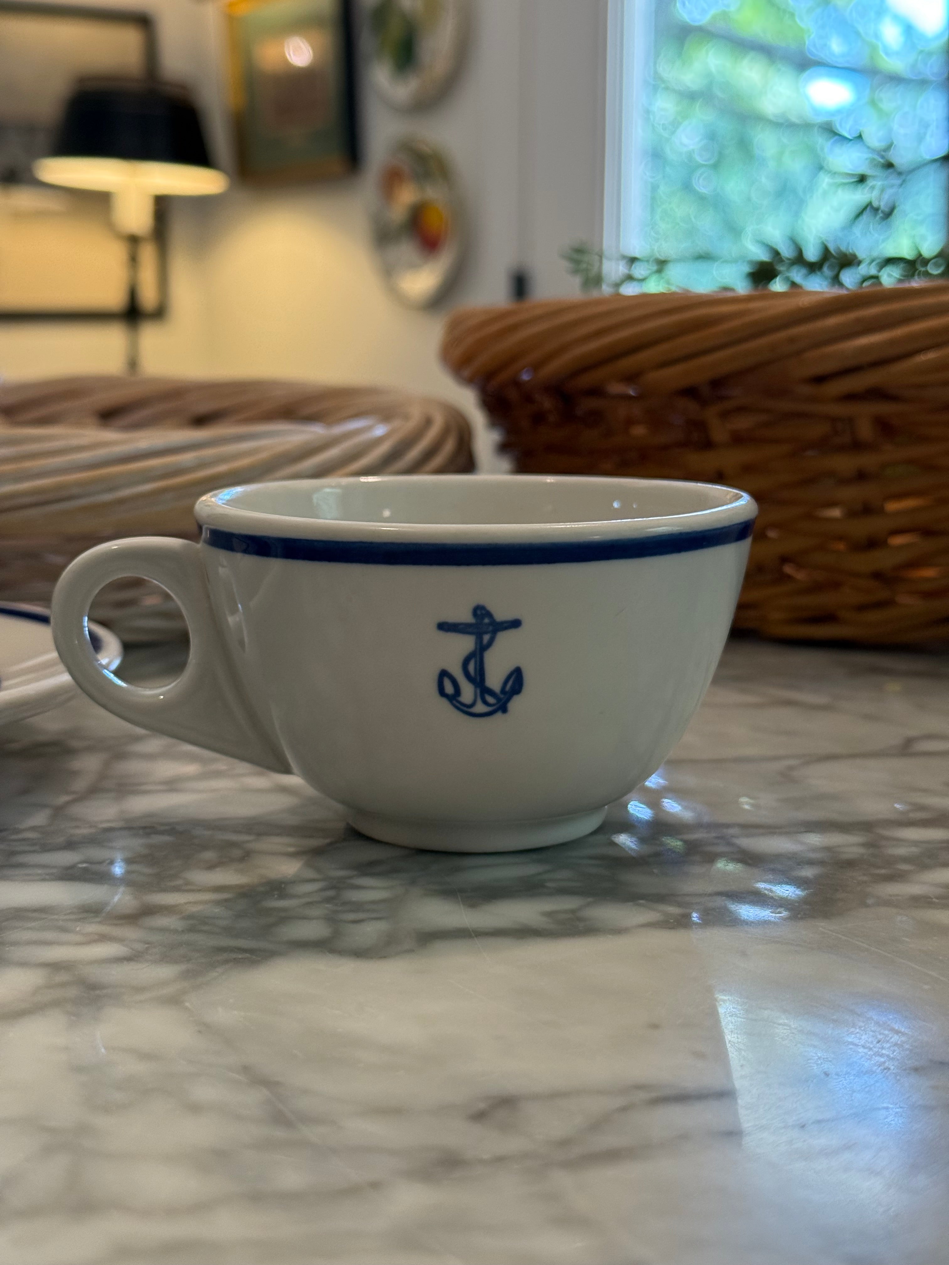 Vintage Homer Laughlin US Navy Anchor Wardroom Mess Coffee Cup
