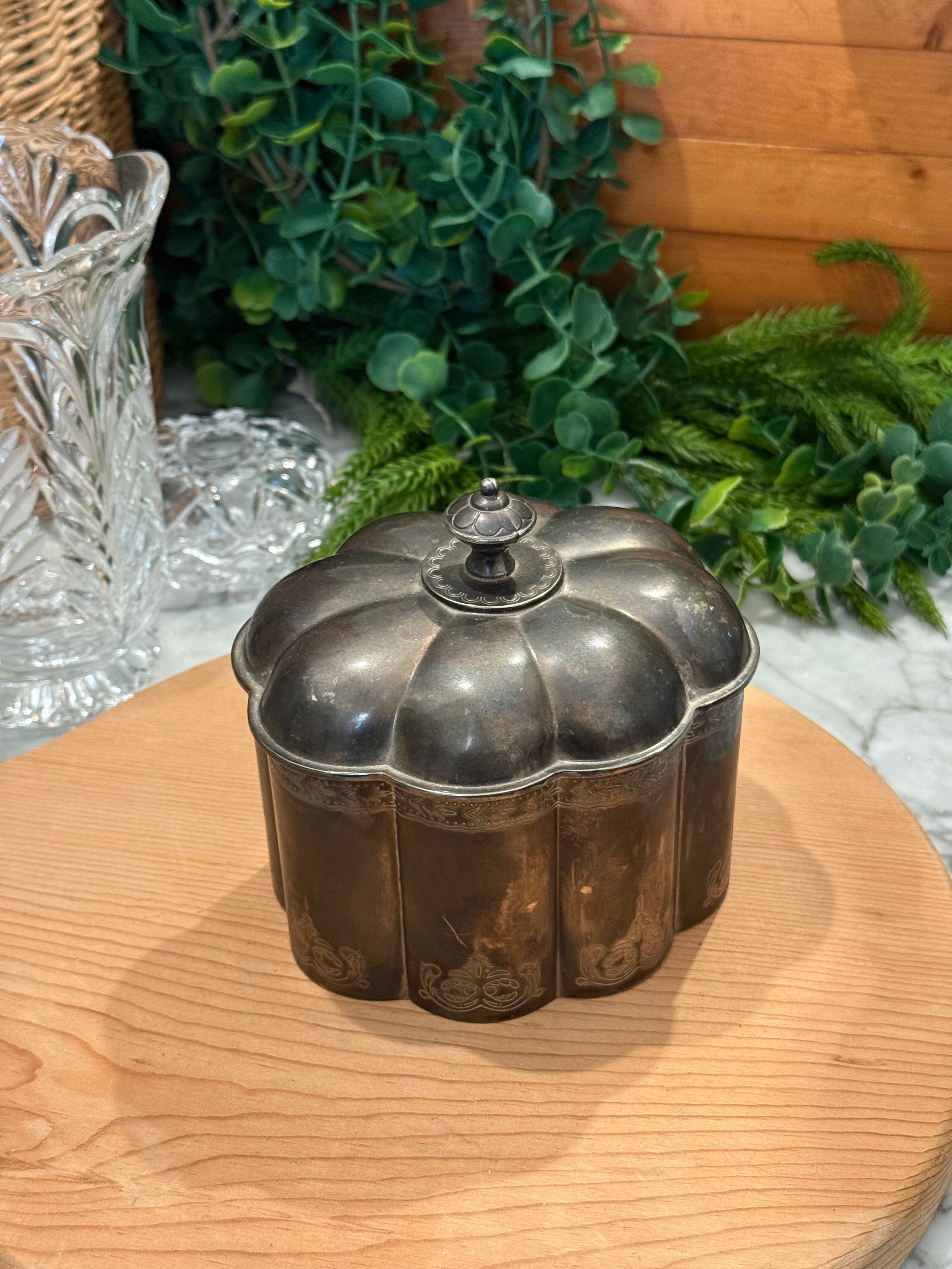Vintage Godinger Silver Velvet Lined Trinket Box