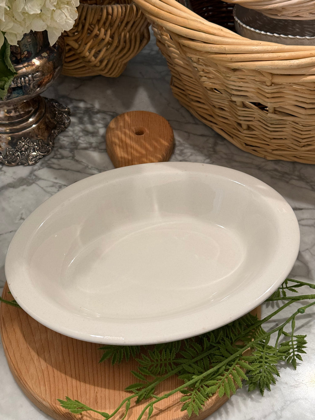 Vintage TEPCO USA Ironstone Oval Serving Bowl