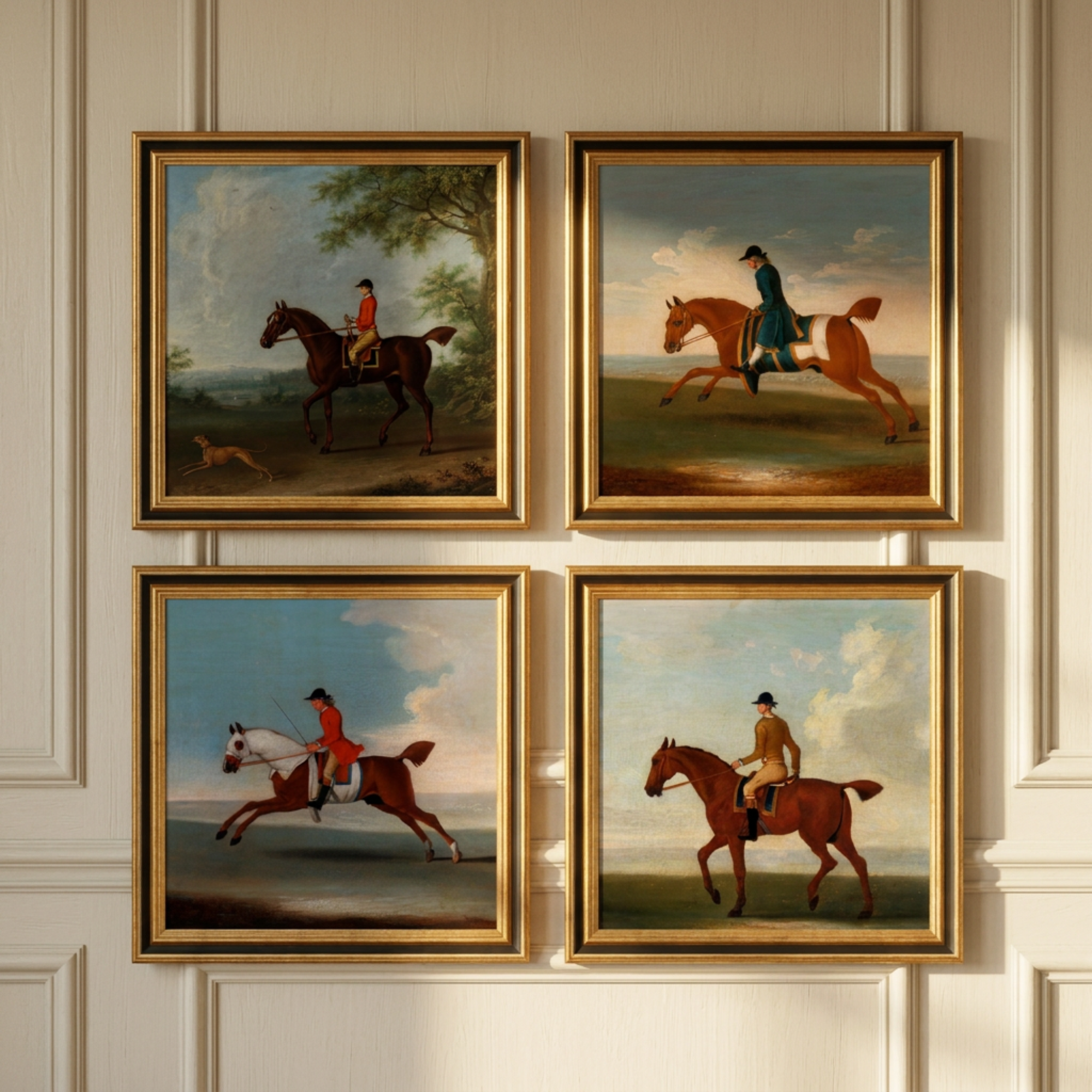 The Paddock No. 05 - 10x10" Framed English Racehorse Equestrian Portrait