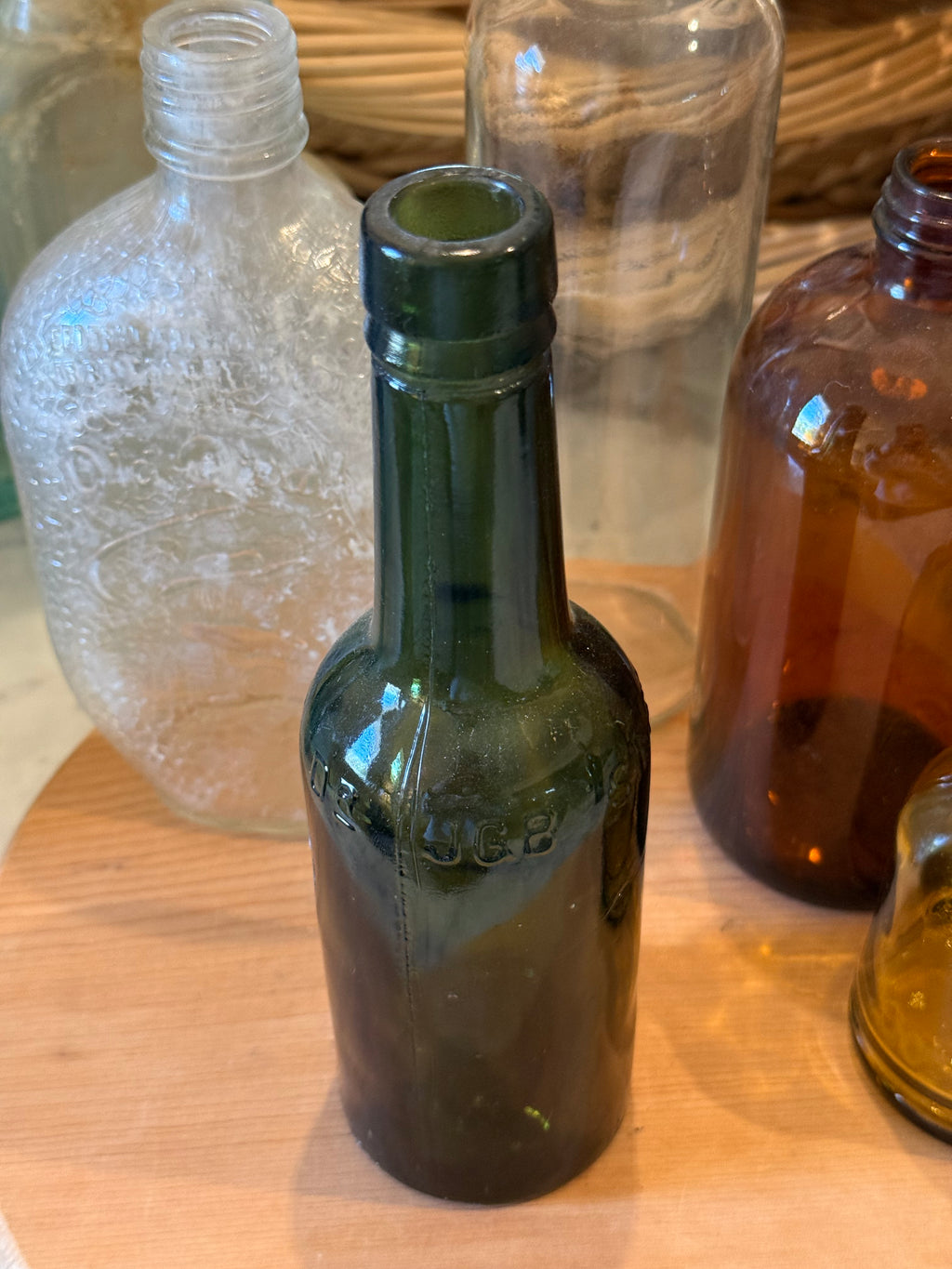 Antique Emerald Glass Siegert Bitters Bottle