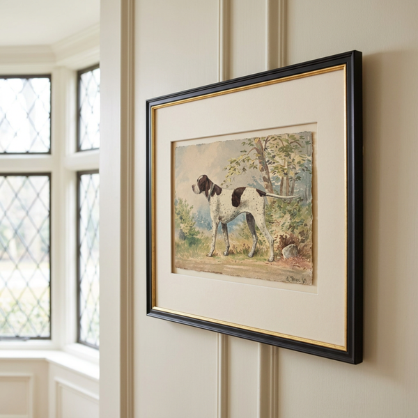 The Field Dog No. 02 - Archival Deckled Edge Framed Hunting Dog Print