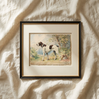 The Field Dog No. 02 - Archival Deckled Edge Framed Hunting Dog Print