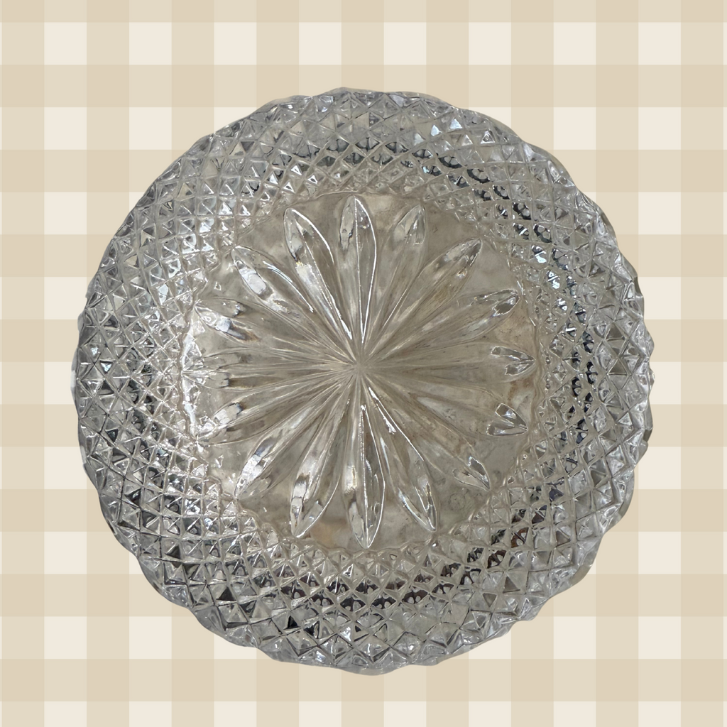 Vintage Scallop Edged Crystal Trinket Dish