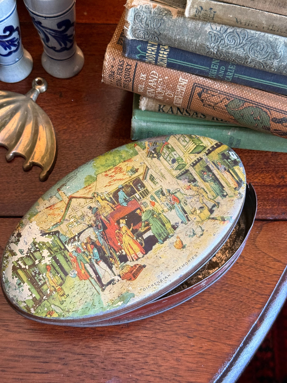 Vintage Riley's Toffee Halifax England Tin - "Dickensian Memories"