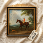The Paddock No. 06 - 10x10" Framed English Racehorse Equestrian Portrait