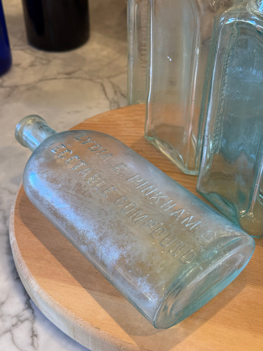 Antique Lydia Pinkham Aqua Apothecary Bottle