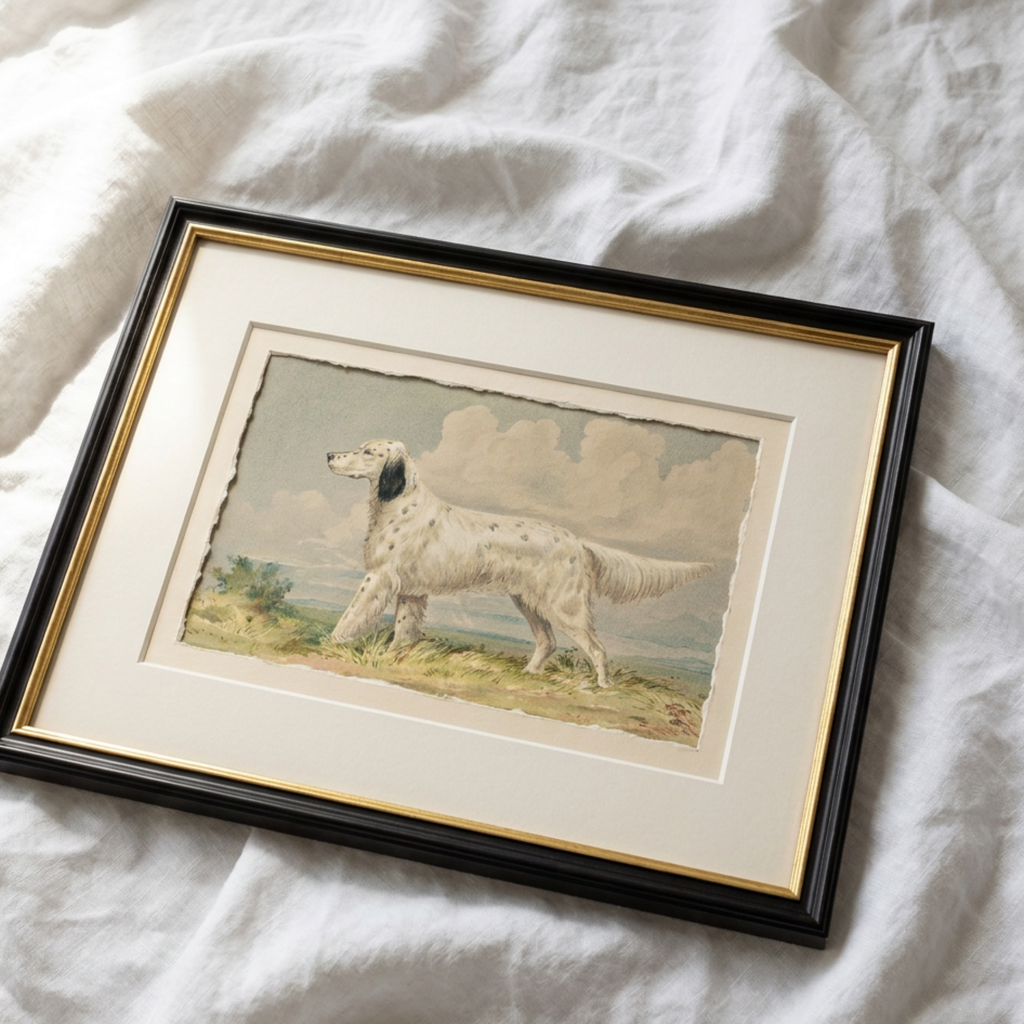 The Field Dog No. 03 - Archival Deckled Edge Framed Sporting Dog Print