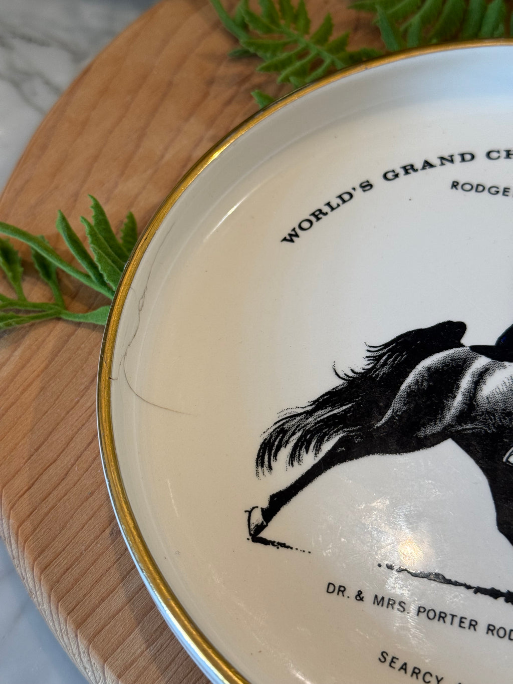 Rare 1959 Rodgers' Perfection World Grand Champion Walking Horse Commemorative Plate