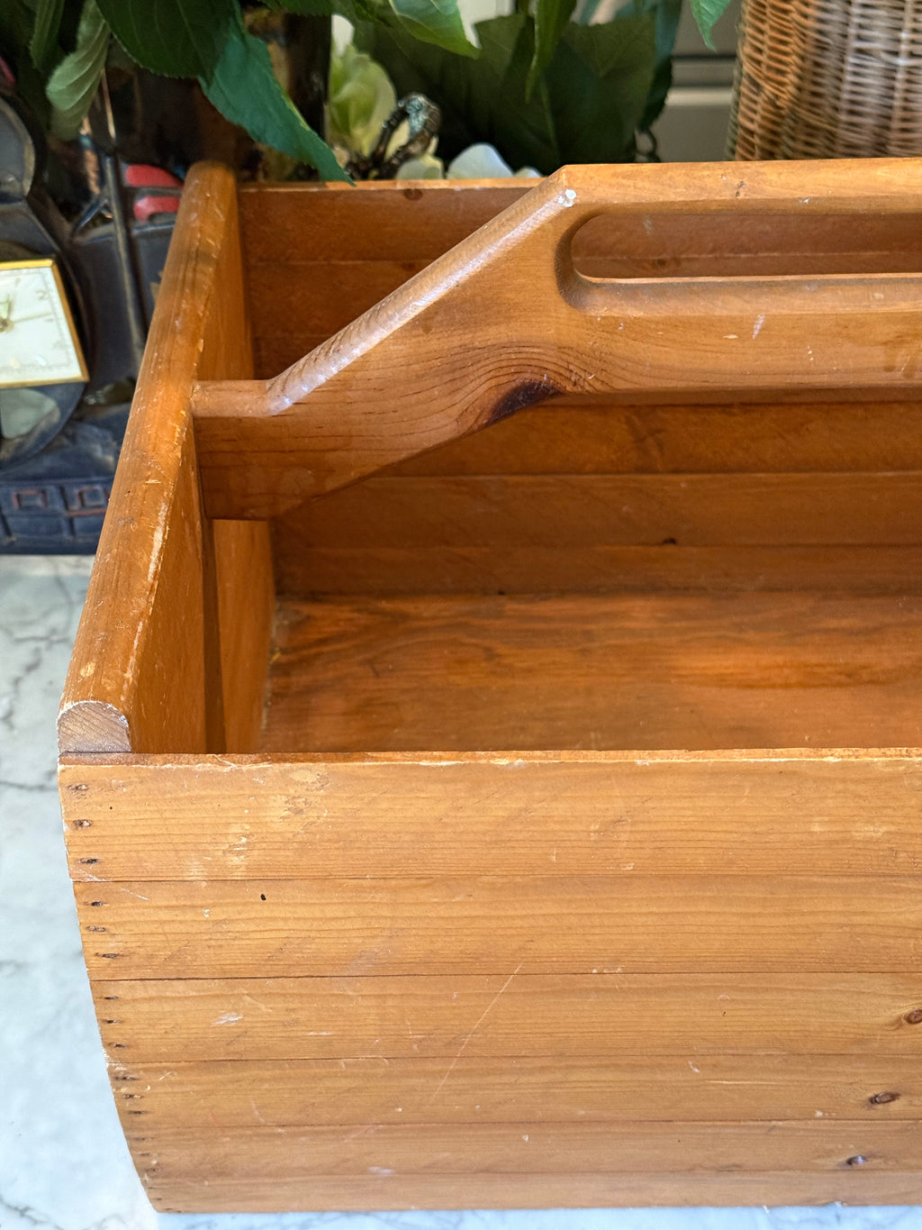 Antique Primitive Wooden Tool Caddy