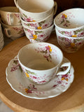Vintage Ridgway English Garden Ironstone Teacup and Saucer