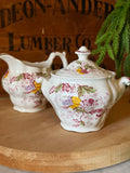 Vintage Ridgway English Garden Ironstone Cream & Sugar Set
