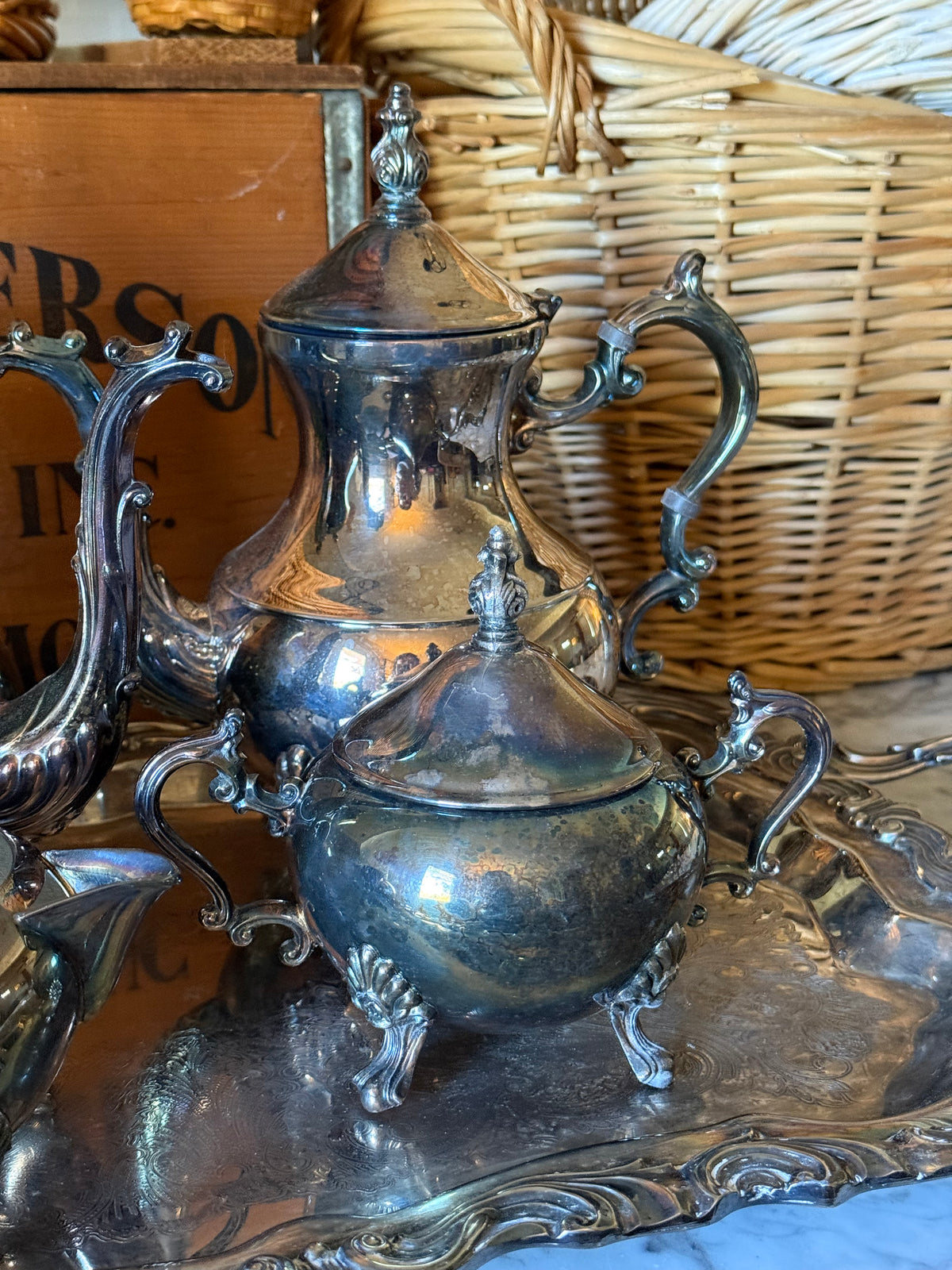 Grand F.B. Rogers Silver Tea & Coffee Service Set