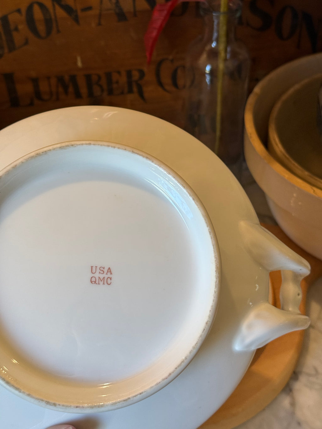 Vintage WWII USQMC Ironstone Soup Tureen