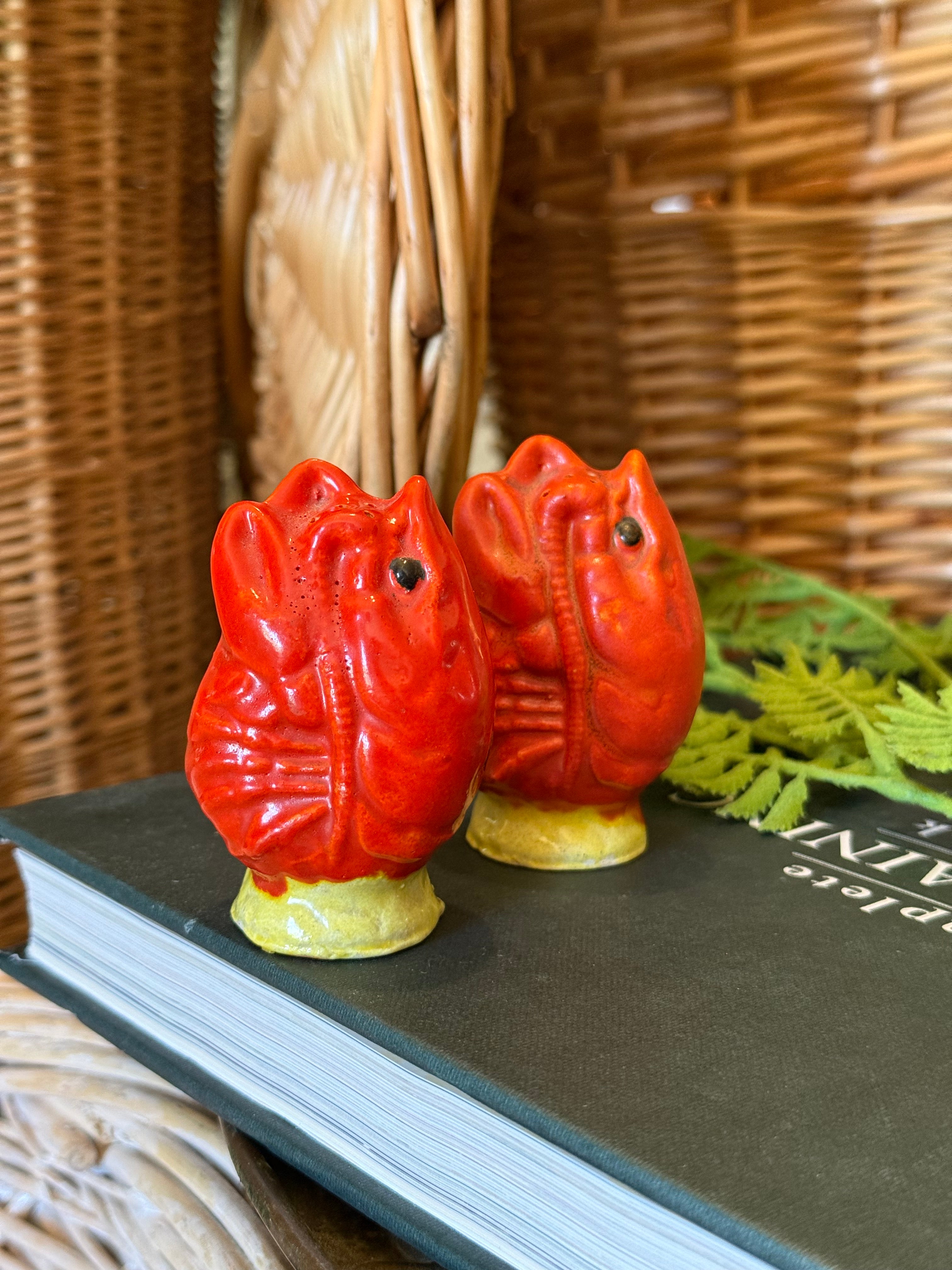Vintage Coney Island Ceramic Lobster Salt & Pepper Shakers