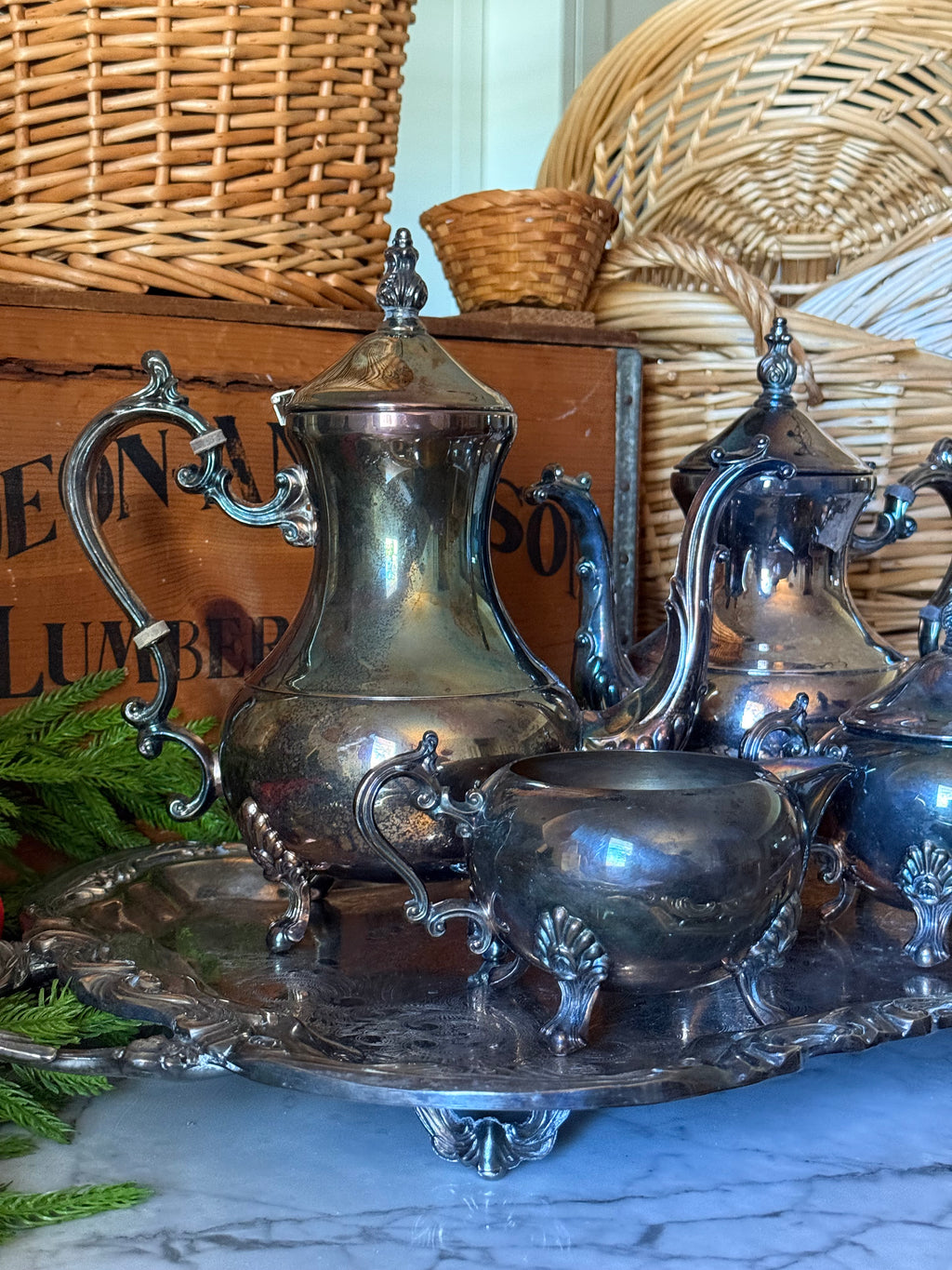 Grand F.B. Rogers Silver Tea & Coffee Service Set
