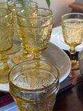 Vintage Amber Westward Ho Goblets, Set of 7