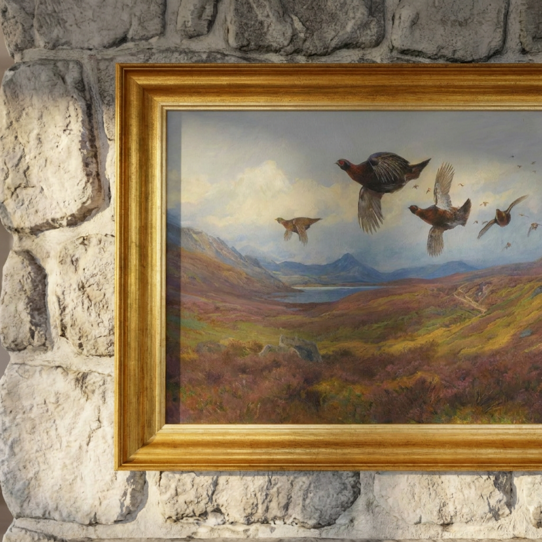 The Waterfowl No. 03 - Archival 36" x 20" Framed Red Grouse Archibald Thorburn Art Print