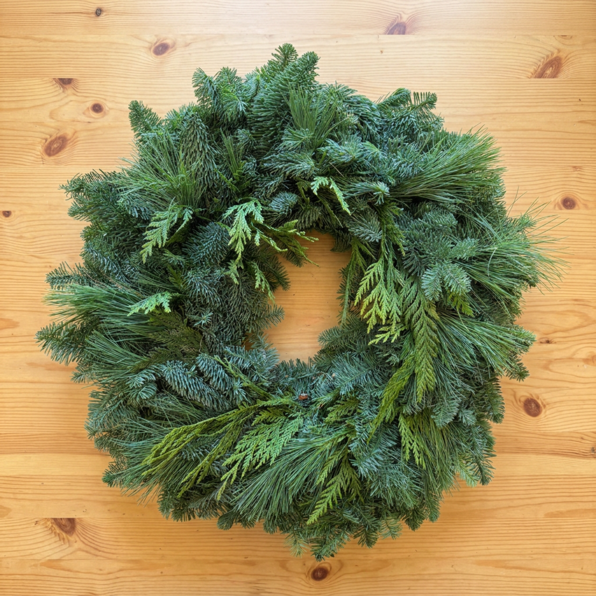 Fresh Noble Pine & Cedar Wreath