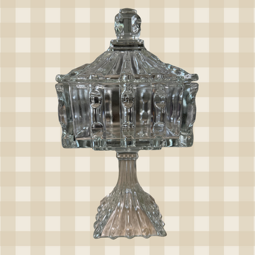 EAPG US Glass Co. Broken Column Cake Dish