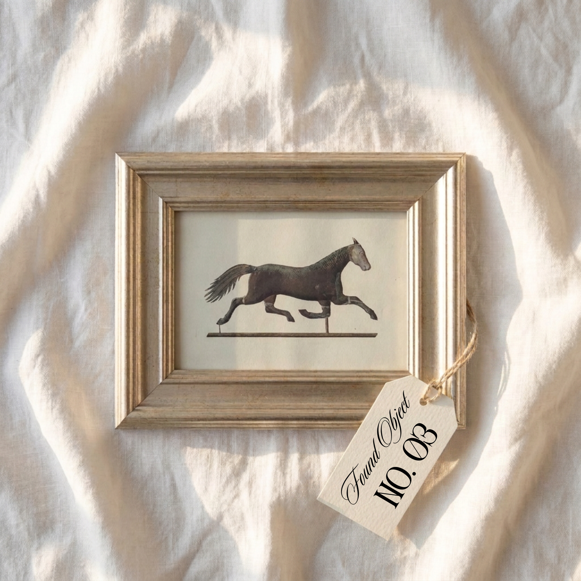 The Found Object No. 03 - Archival 5x7" Weather Vane Horse Framed