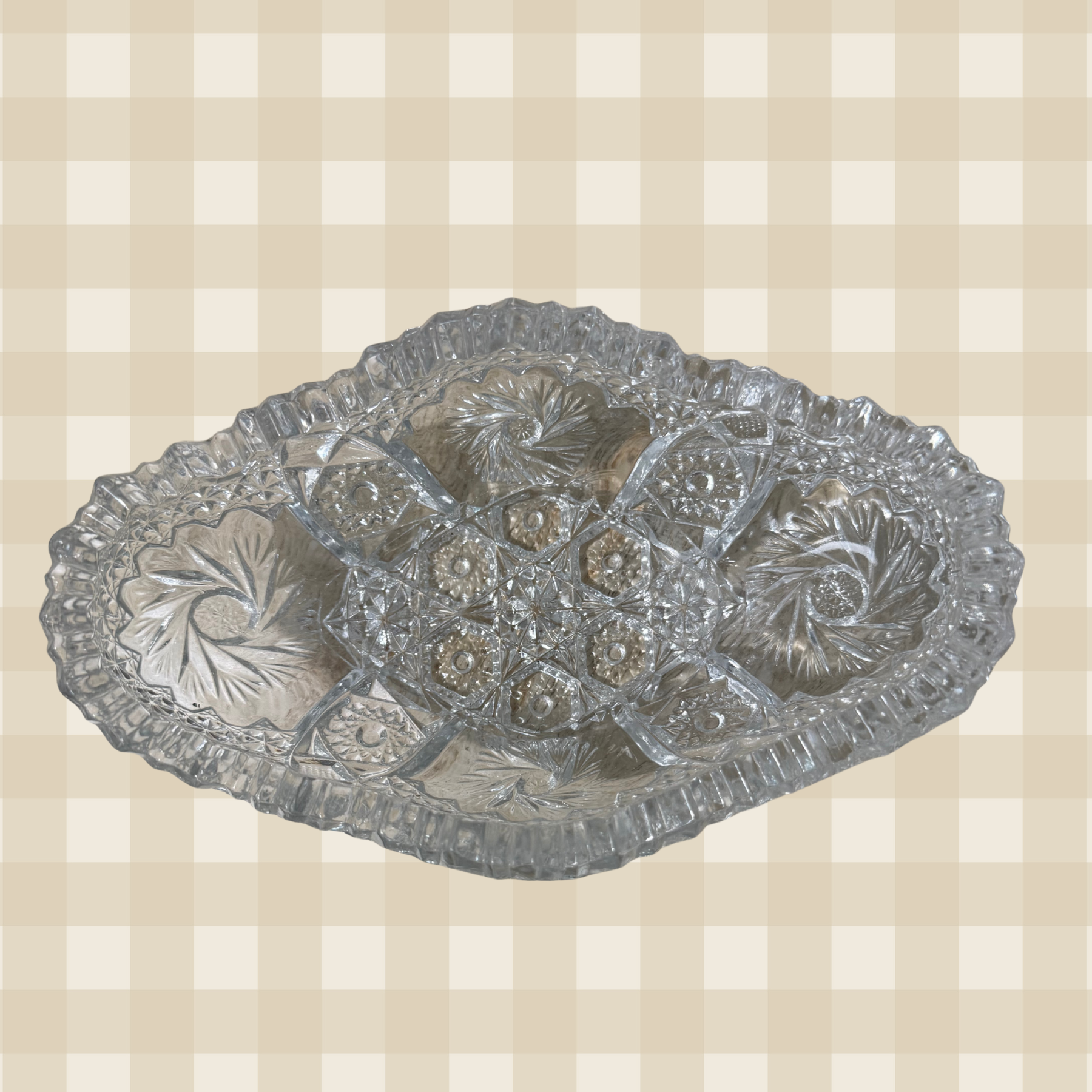 EAPG Oval Sawtooth Edge Bowl