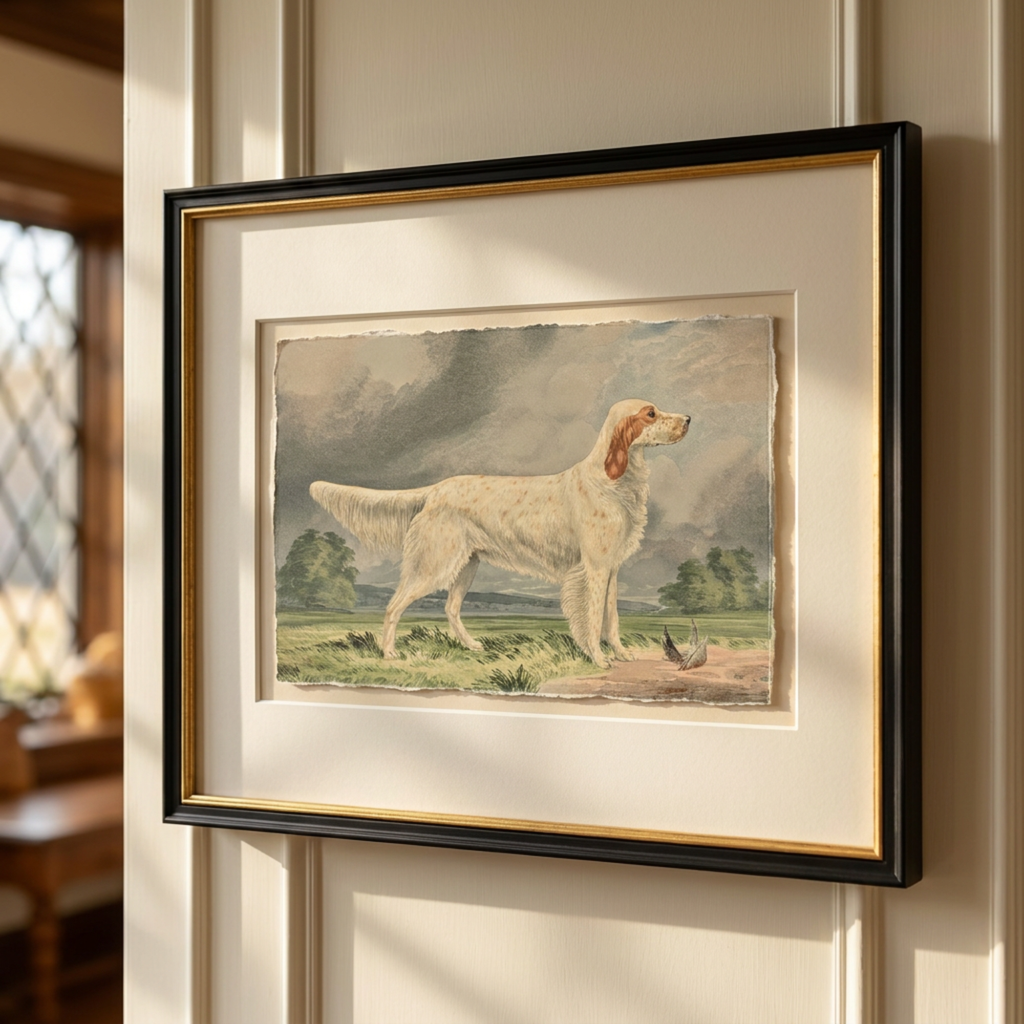 The Field Dog No. 04 - Archival Deckled Edge Framed Fine Art Retriever Print