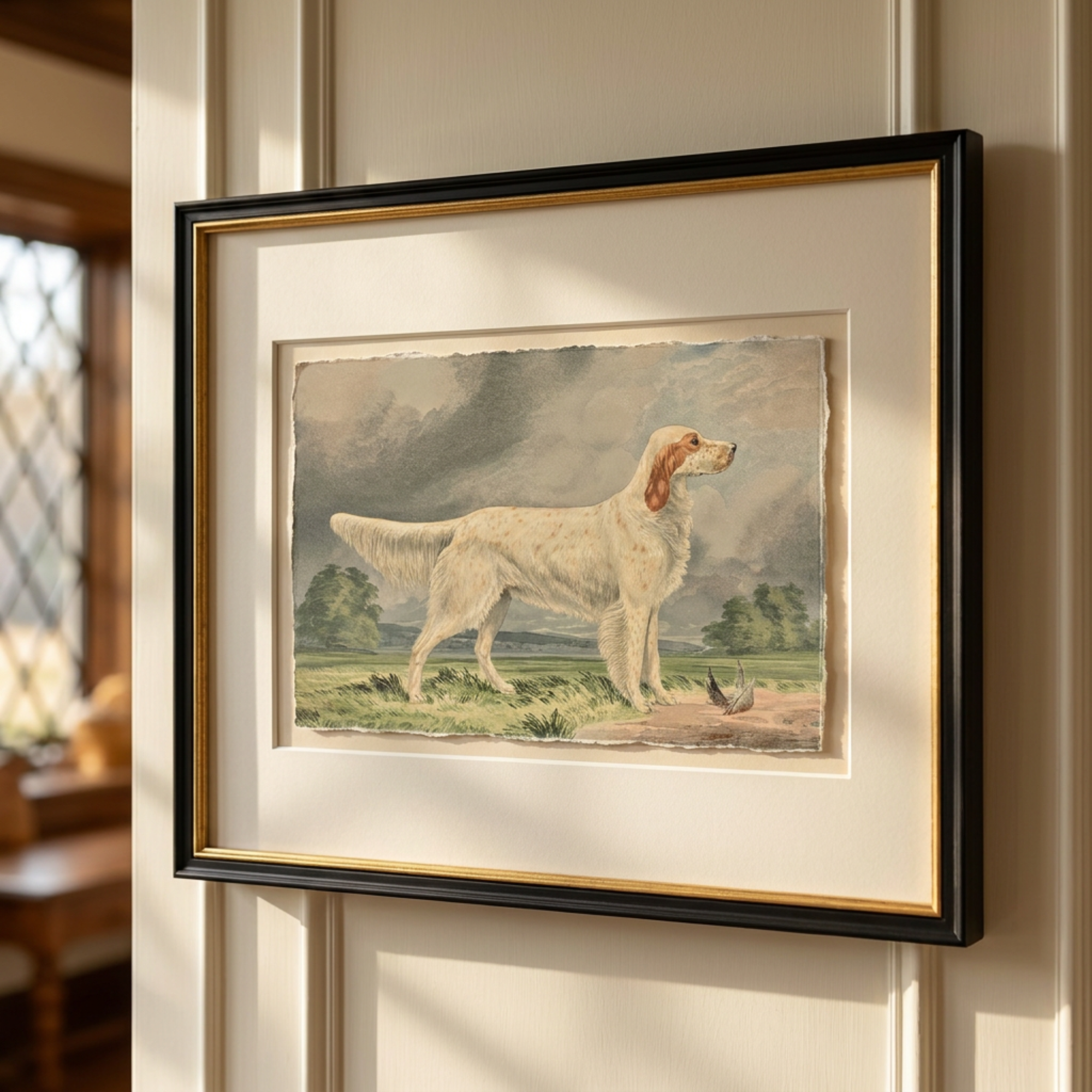 The Field Dog No. 04 - Archival Deckled Edge Framed Fine Art Retriever Print