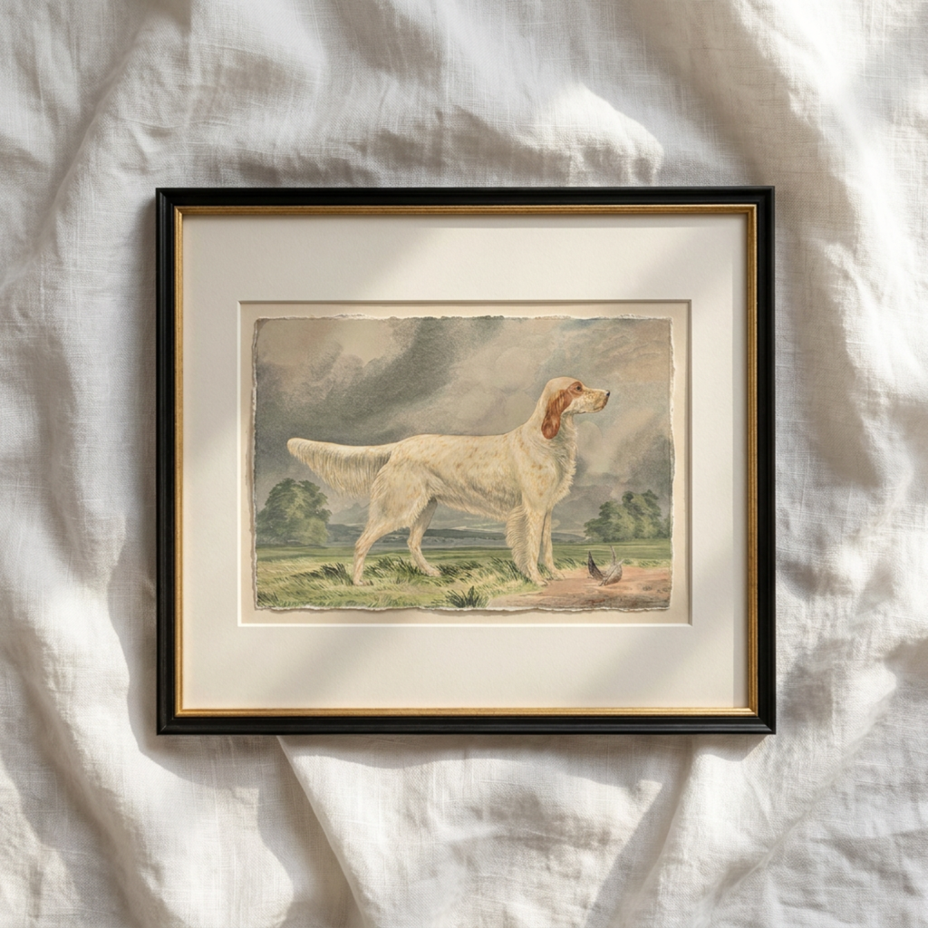The Field Dog No. 04 - Archival Deckled Edge Framed Fine Art Retriever Print