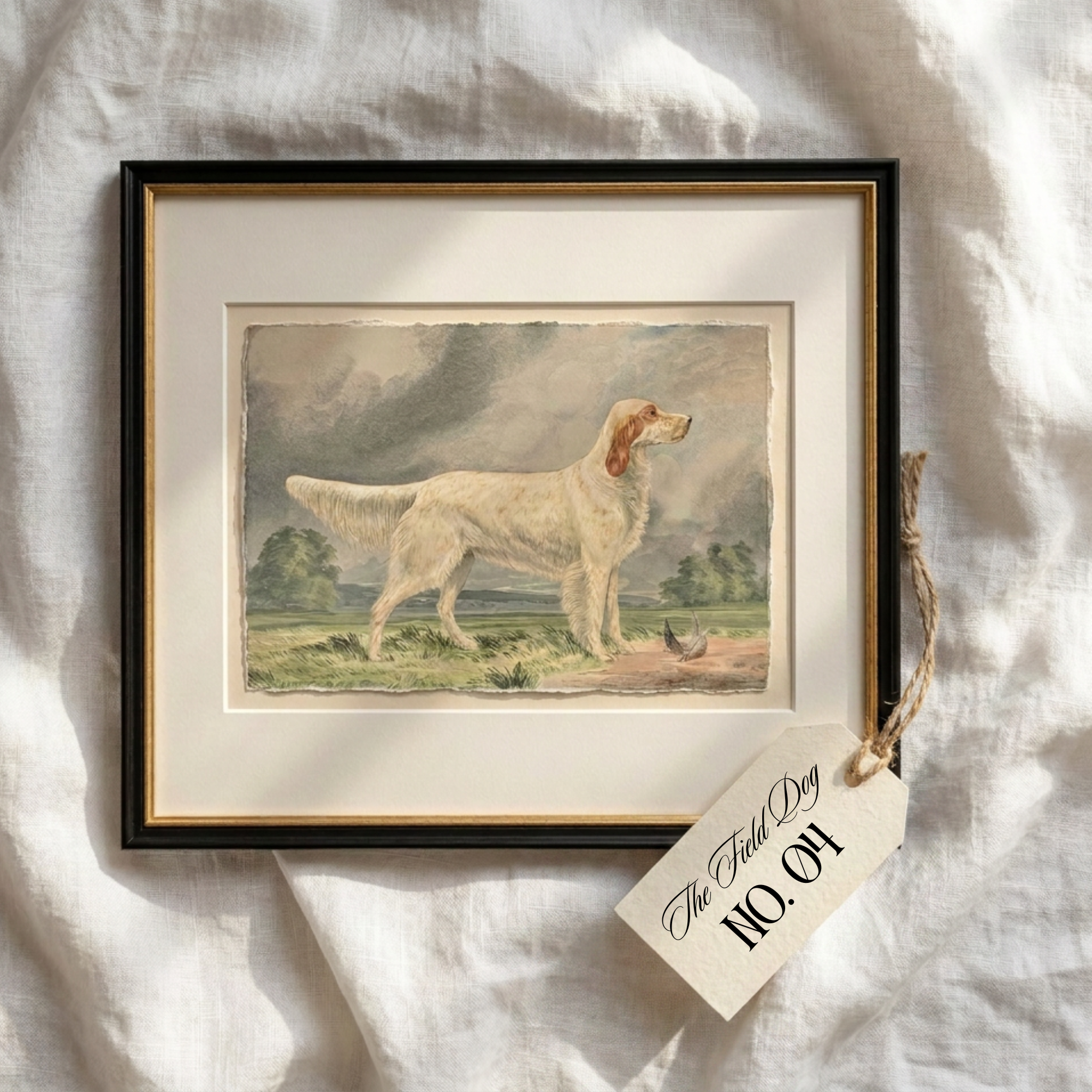 The Field Dog No. 04 - Archival Deckled Edge Framed Fine Art Retriever Print