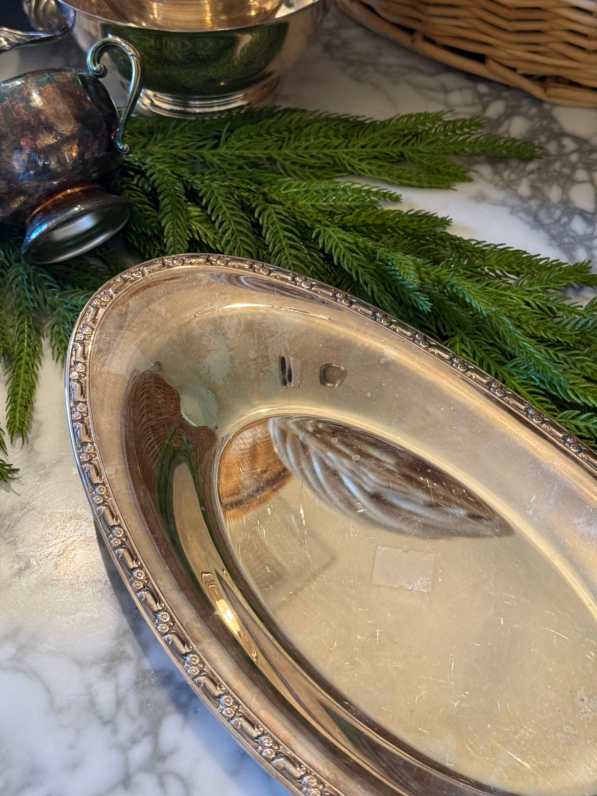 Vintage Silversmith Oval Serving Tray