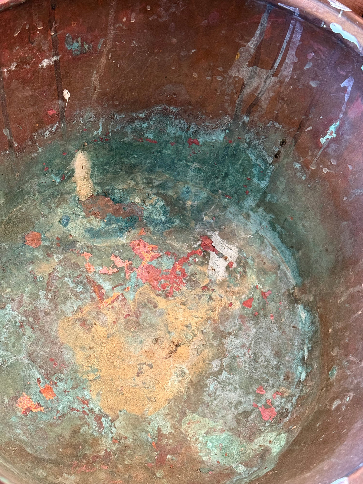 Antique Copper Hearth Bucket with Iron Handle