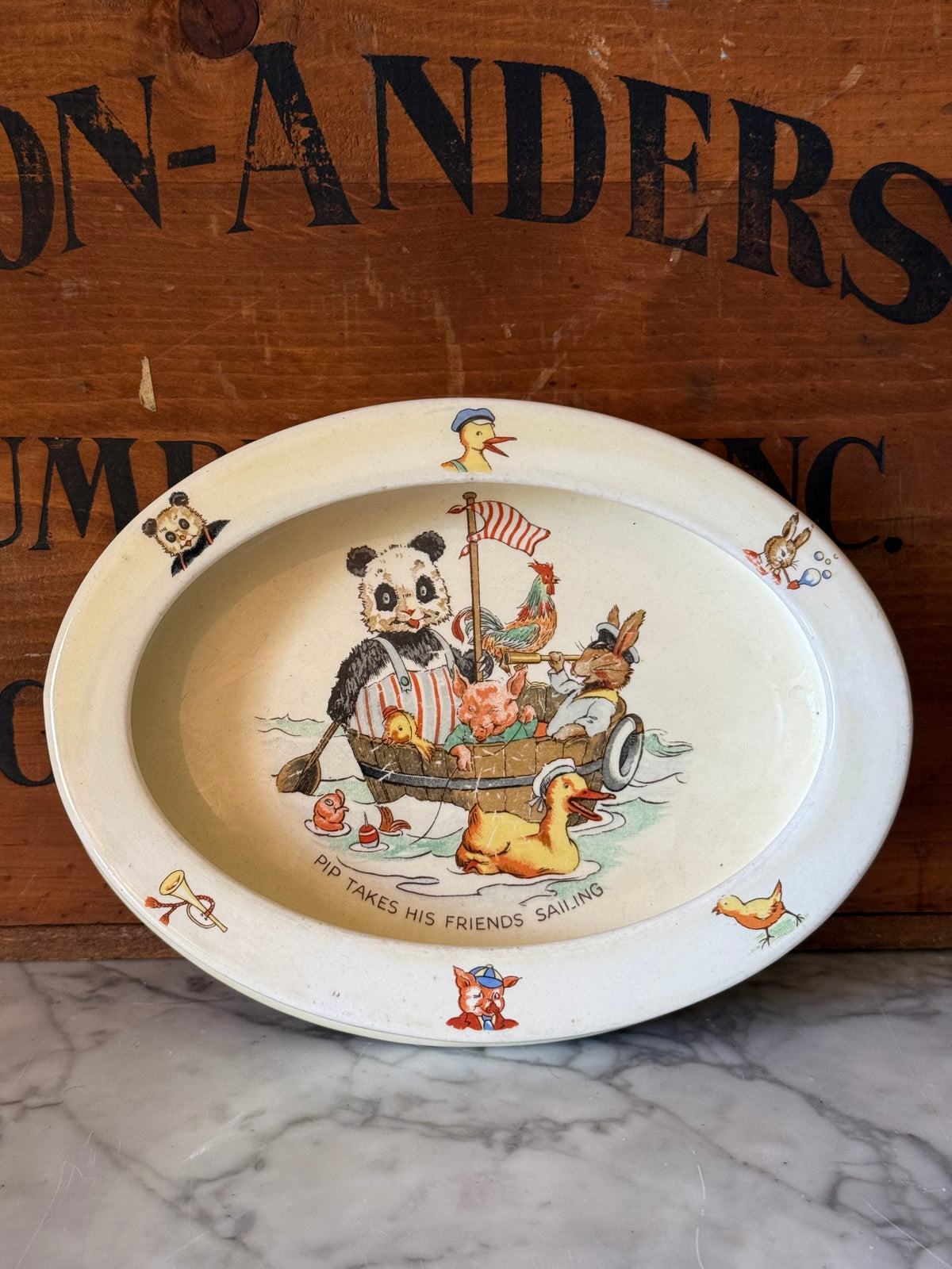 Vintage Royal Winton "Pip the Panda" Child's Bowl
