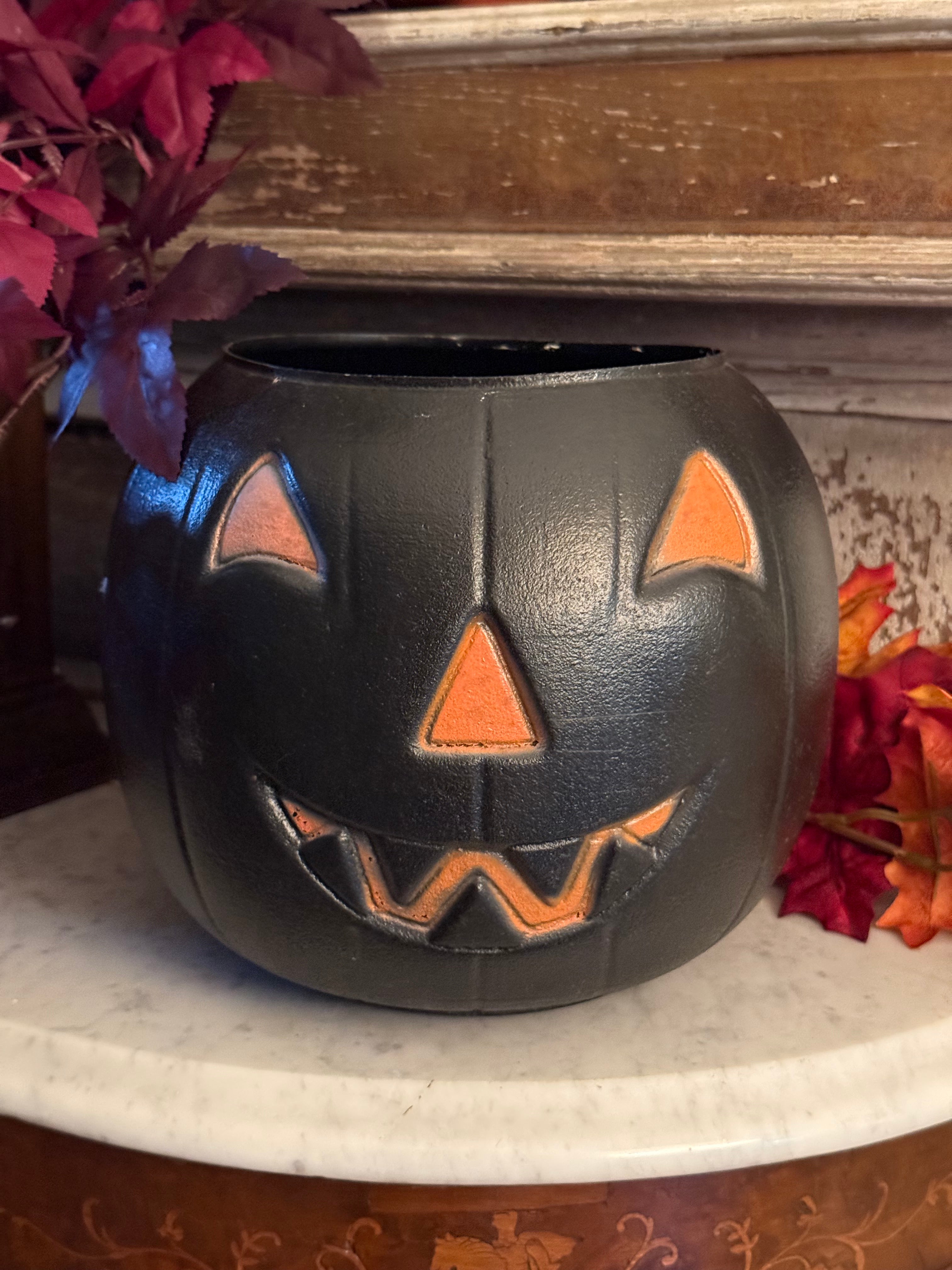 Vintage Blow Mold Trick-or-Treat Pumpkin Buckets