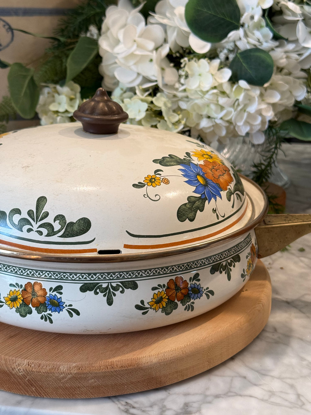Vintage Villeroy and Boch Alt Amsterdam Enamel Skillet with Lid