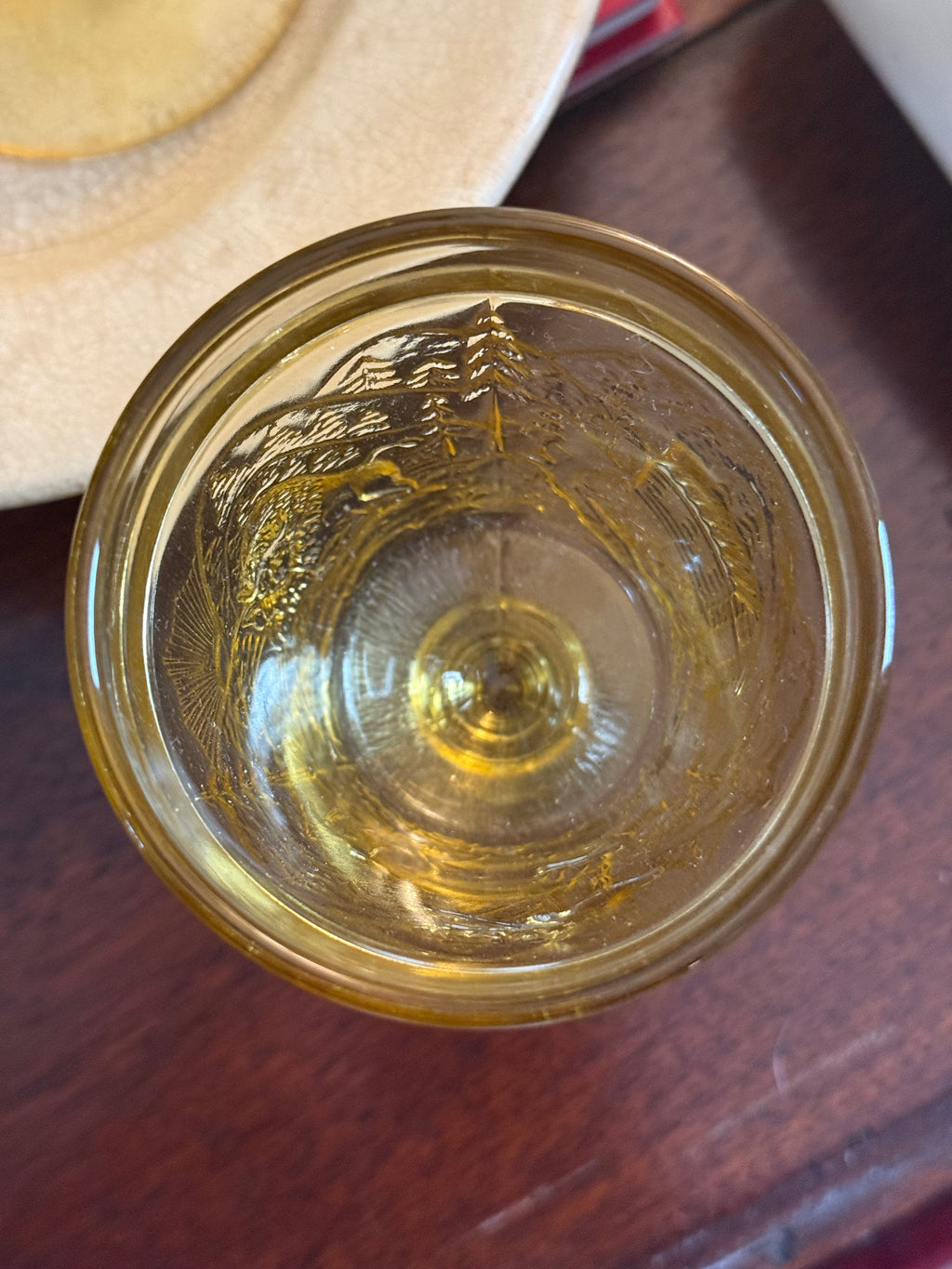 Vintage Amber Westward Ho Goblets, Set of 7